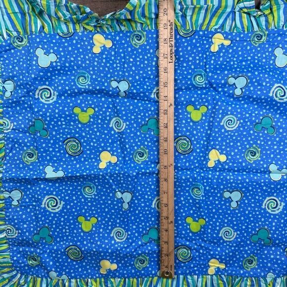 The Disney Catalog Mickey Mouse Mediterranean Bedding Standard Sham Blue Green N - Picture 2 of 8